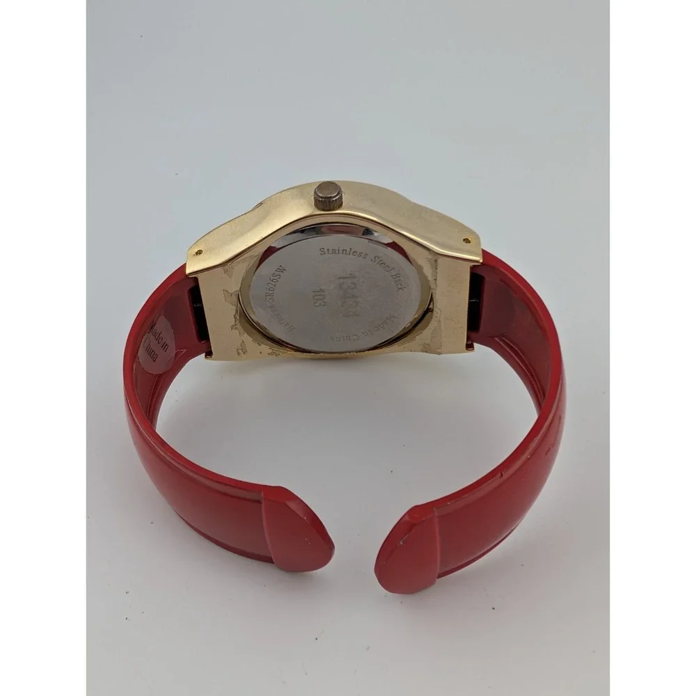 Vintage Santa Claus Watch Bangle Watch 33mm Case Floating Crystals- New Battery